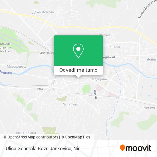 Ulica Generala Boze Jankovica mapa