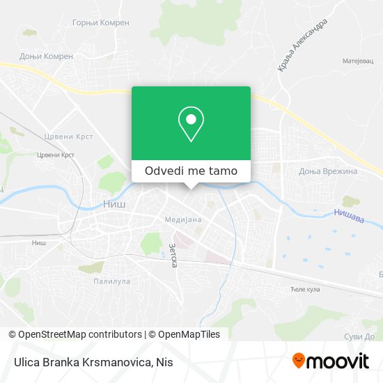 Ulica Branka Krsmanovica mapa