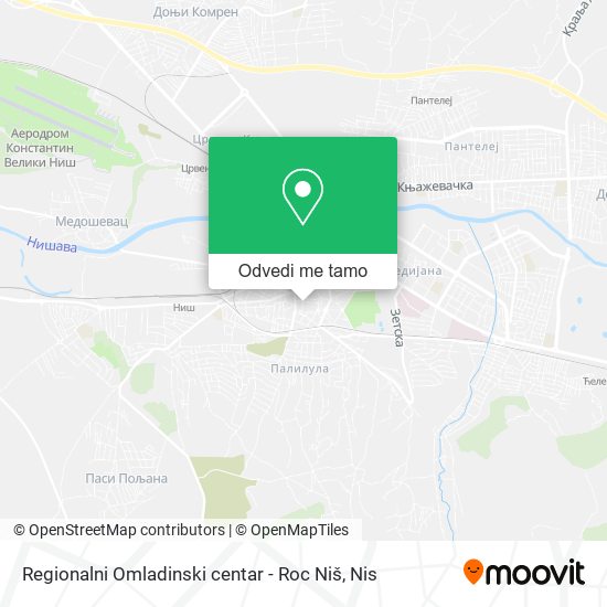 Regionalni Omladinski centar - Roc Niš mapa