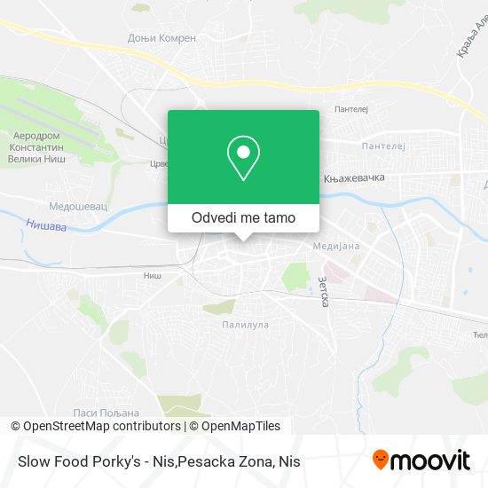 Slow Food Porky's - Nis,Pesacka Zona mapa