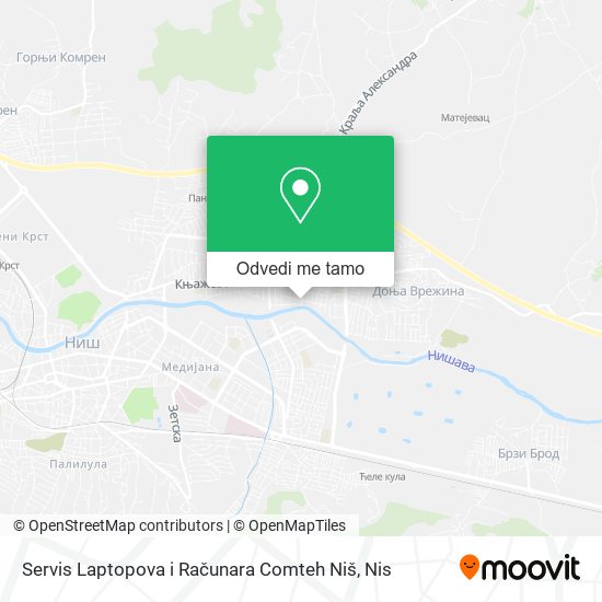 Servis Laptopova i Računara Comteh Niš mapa