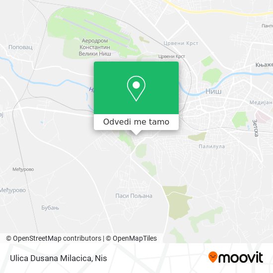 Ulica Dusana Milacica mapa