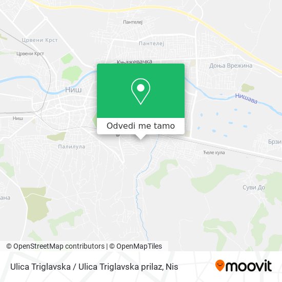 Ulica Triglavska / Ulica Triglavska prilaz mapa