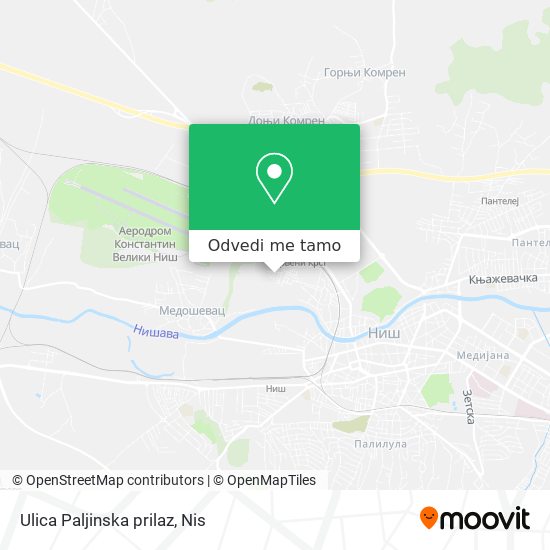 Ulica Paljinska prilaz mapa