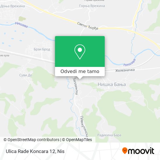 Ulica Rade Koncara 12 mapa