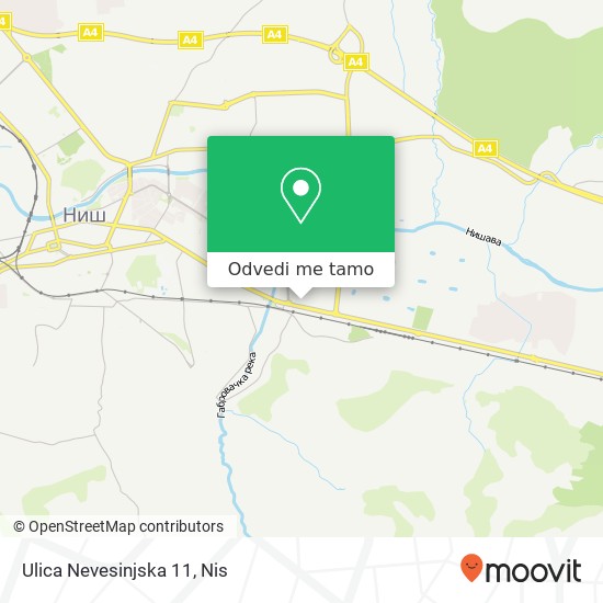 Ulica Nevesinjska 11 mapa