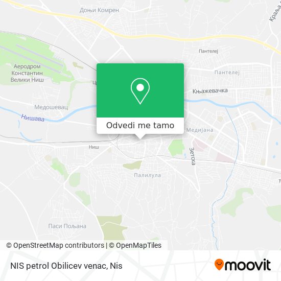 NIS petrol Obilicev venac mapa