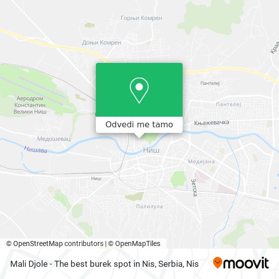 Mali Djole - The best burek spot in Nis, Serbia mapa