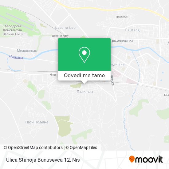 Ulica Stanoja Bunusevca 12 mapa