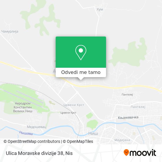 Ulica Moravske divizije 38 mapa