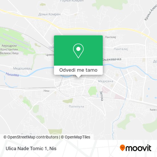 Ulica Nade Tomic 1 mapa