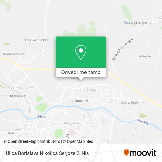 Ulica Borislava Nikolica Serjoze 2 mapa