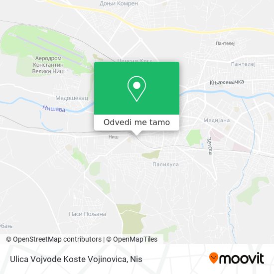 Ulica Vojvode Koste Vojinovica mapa