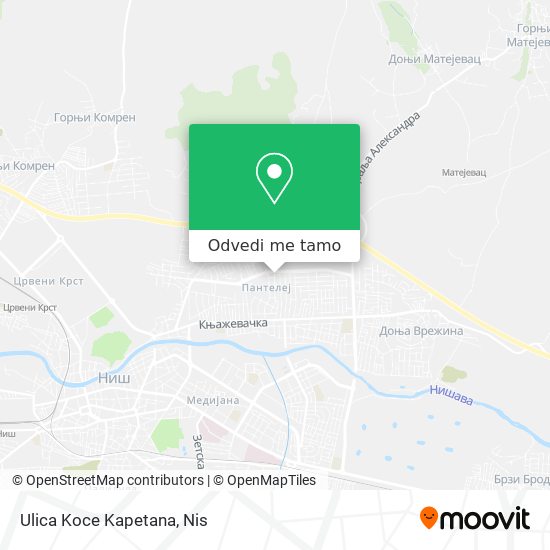 Ulica Koce Kapetana mapa