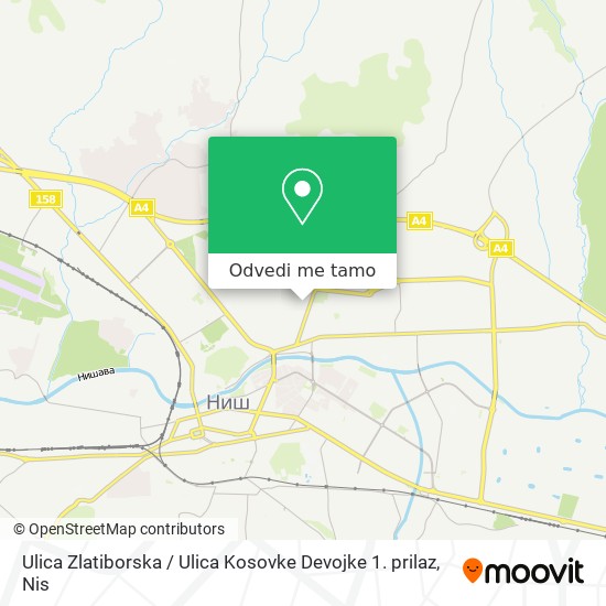 Ulica Zlatiborska / Ulica Kosovke Devojke 1. prilaz mapa