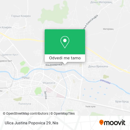 Ulica Justina Popovica 29 mapa