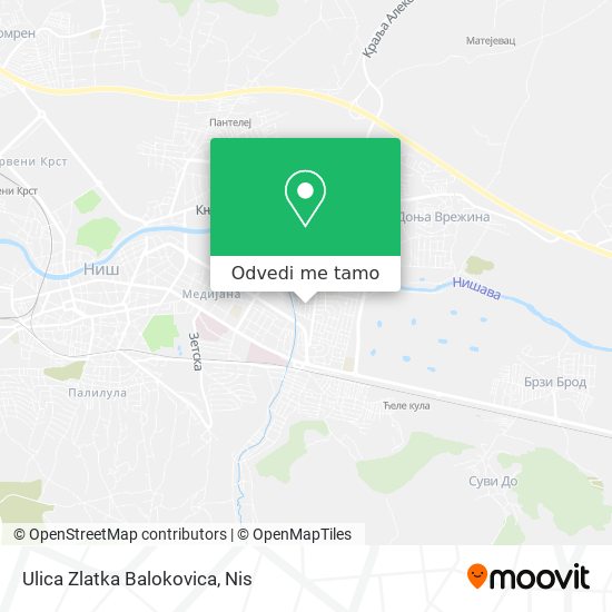 Ulica Zlatka Balokovica mapa