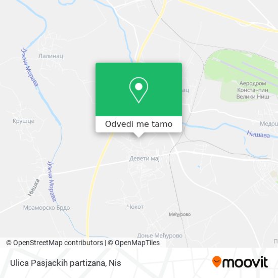 Ulica Pasjackih partizana mapa