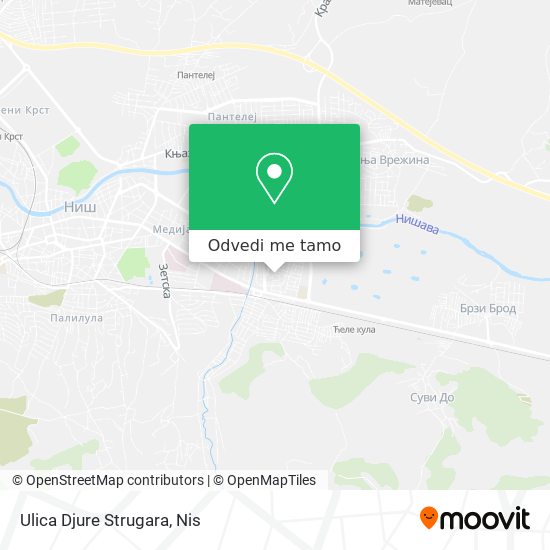 Ulica Djure Strugara mapa