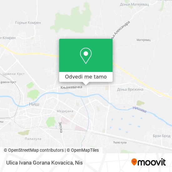 Ulica Ivana Gorana Kovacica mapa