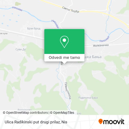 Ulica Radikinski put drugi prilaz mapa