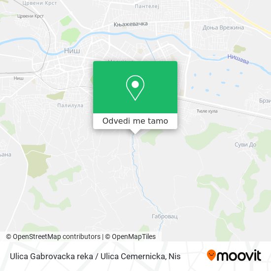 Ulica Gabrovacka reka / Ulica Cemernicka mapa