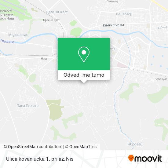 Ulica kovanlucka 1. prilaz mapa