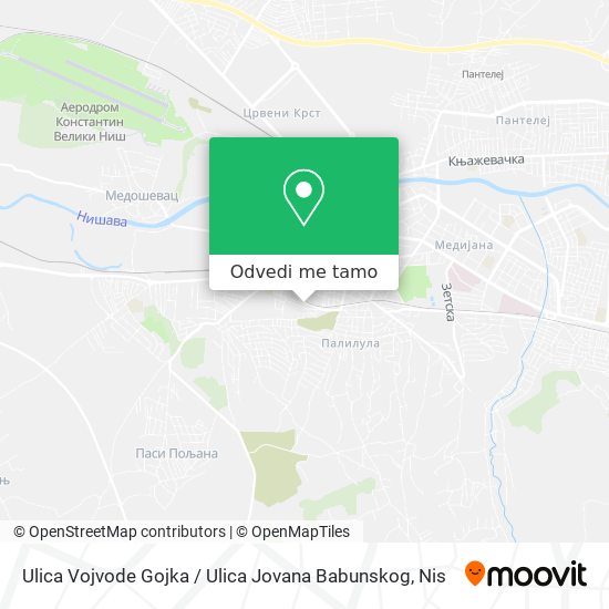 Ulica Vojvode Gojka / Ulica Jovana Babunskog mapa