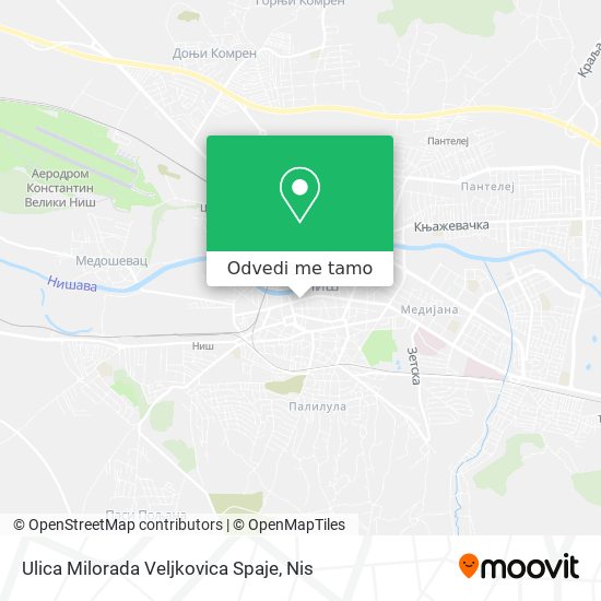 Ulica Milorada Veljkovica Spaje mapa
