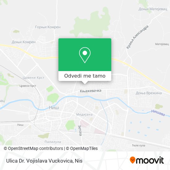Ulica Dr. Vojislava Vuckovica mapa