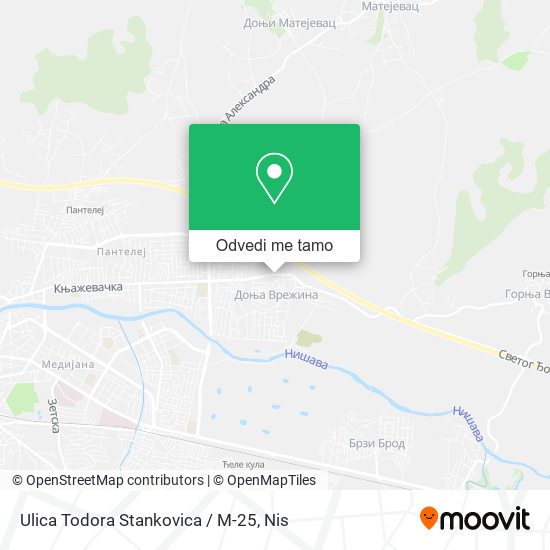 Ulica Todora Stankovica / M-25 mapa