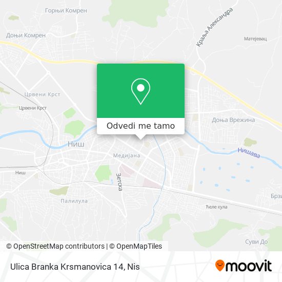 Ulica Branka Krsmanovica 14 mapa