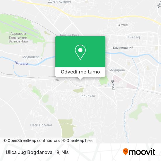 Ulica Jug Bogdanova 19 mapa