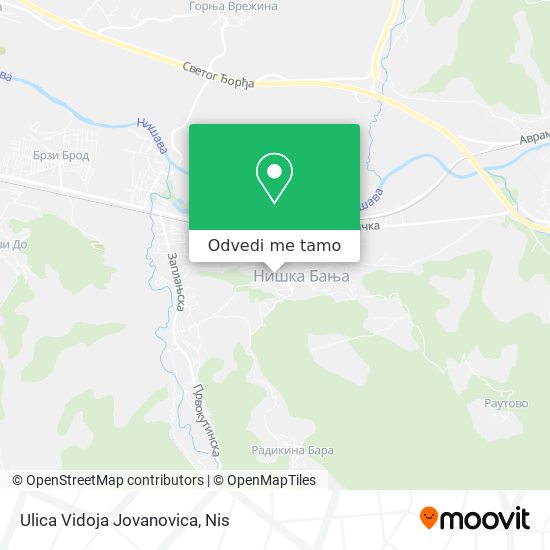 Ulica Vidoja Jovanovica mapa