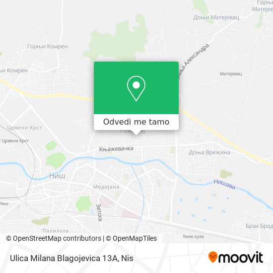 Ulica Milana Blagojevica 13A mapa