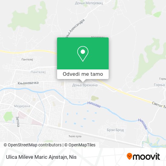 Ulica Mileve Maric Ajnstajn mapa