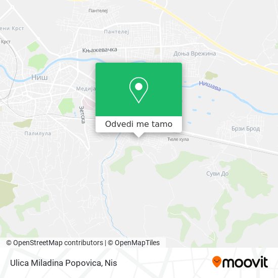 Ulica Miladina Popovica mapa