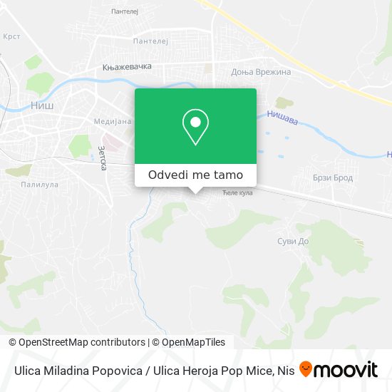 Ulica Miladina Popovica / Ulica Heroja Pop Mice mapa
