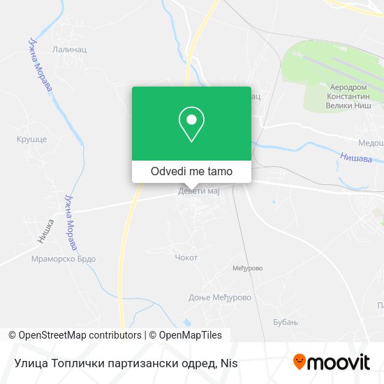Улица Топлички партизански одред mapa