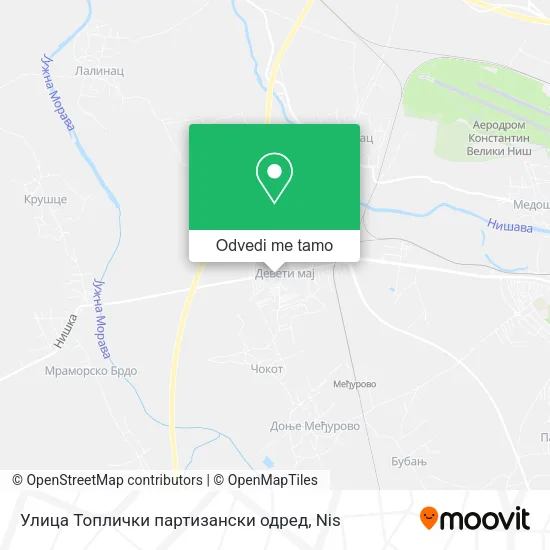 Улица Топлички партизански одред mapa