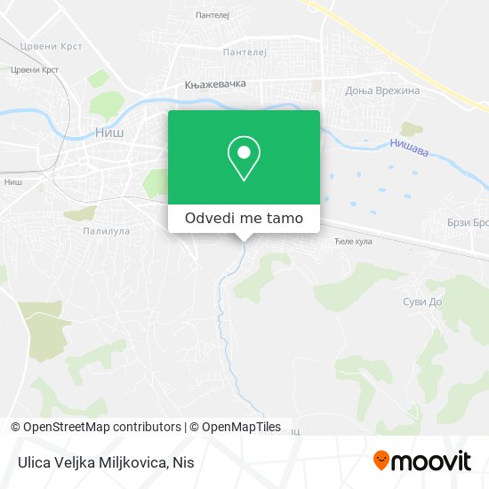 Ulica Veljka Miljkovica mapa