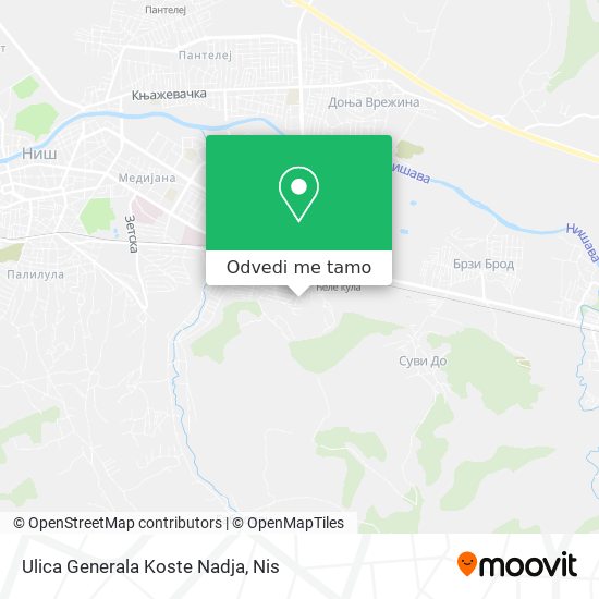 Ulica Generala Koste Nadja mapa