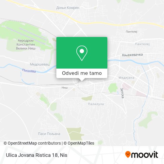 Ulica Jovana Ristica 18 mapa