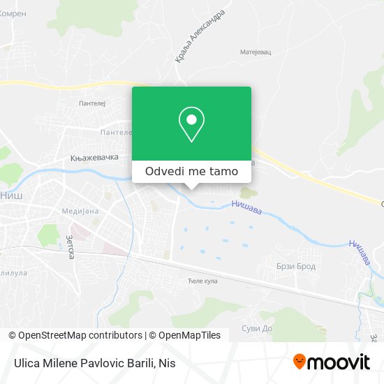 Ulica Milene Pavlovic Barili mapa