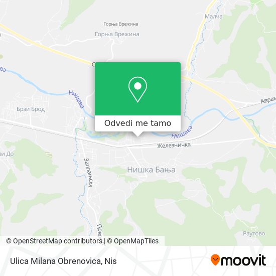 Ulica Milana Obrenovica mapa