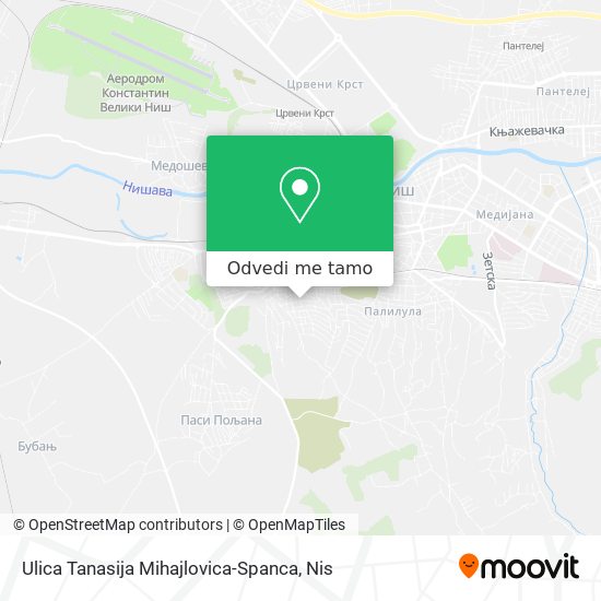 Ulica Tanasija Mihajlovica-Spanca mapa