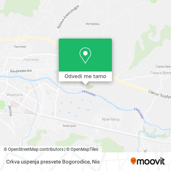 Crkva uspenja presvete Bogorodice mapa