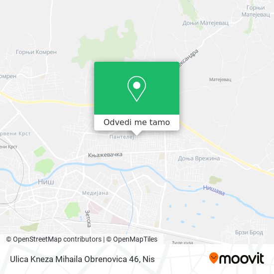 Ulica Kneza Mihaila Obrenovica 46 mapa