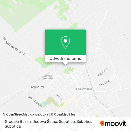 Gradski Bazen, Dudova Šuma, Subotica mapa