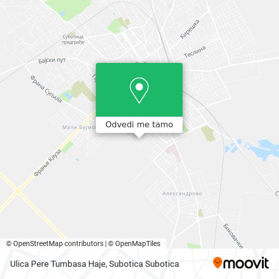 Ulica Pere Tumbasa Haje mapa